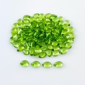 60.90 Carat Peridot 6x4mm Smooth Pear Shape AAA Grade Cabochons Parcel - Total 108 Pcs.