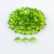 42.55 Carat Peridot 6x4mm Smooth Pear Shape AAA Grade Cabochons Parcel - Total 67 Pcs.