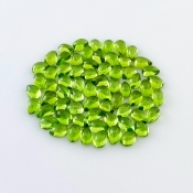 42.55 Carat Peridot 6x4mm Smooth Pear Shape AAA Grade Cabochons Parcel - Total 67 Pcs.