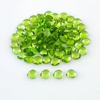 50.30 Carat Peridot 5mm Smooth Heart Shape AAA Grade Cabochons Parcel - Total 88 Pcs.