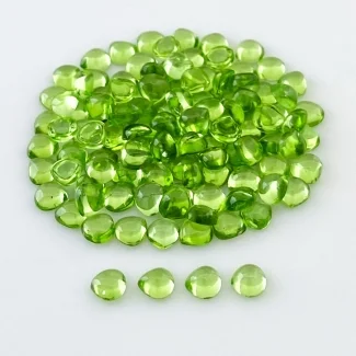 54.40 Carat Peridot 5mm Smooth Heart Shape AAA Grade Cabochons Parcel - Total 111 Pcs.