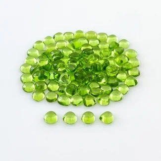 55.70 Carat Peridot 5mm Smooth Heart Shape AAA Grade Cabochons Parcel - Total 100 Pcs.