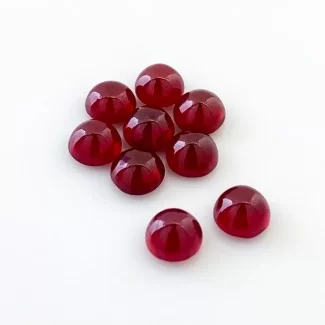 Ruby Smooth Round Shape AA Grade Cabochon Parcel - 7mm - 9 Pc. - 20.20 Cts.