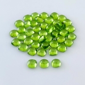 24.40 Carat Peridot 5mm Smooth Square Shape AAA Grade Cabochons Parcel - Total 30 Pcs.