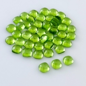 24.40 Carat Peridot 5mm Smooth Square Shape AAA Grade Cabochons Parcel - Total 30 Pcs.
