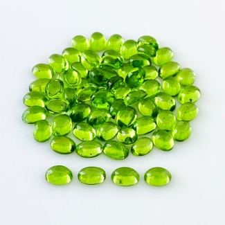 67.65 Carat Peridot 7x5mm Smooth Oval Shape AAA Grade Cabochons Parcel - Total 65 Pcs.
