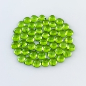 48.80 Carat Peridot 6mm Smooth Heart Shape AAA Grade Cabochons Parcel - Total 50 Pcs.