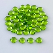 48.80 Carat Peridot 6mm Smooth Heart Shape AAA Grade Cabochons Parcel - Total 50 Pcs.