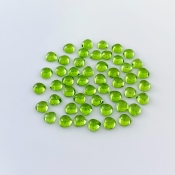 48.80 Carat Peridot 6mm Smooth Heart Shape AAA Grade Cabochons Parcel - Total 50 Pcs.