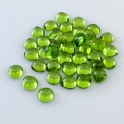37.20 Carat Peridot 6mm Smooth Heart Shape AAA Grade Cabochons Parcel - Total 40 Pcs.