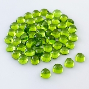 58.10 Carat Peridot 6mm Smooth Heart Shape AAA Grade Cabochons Parcel - Total 55 Pcs.