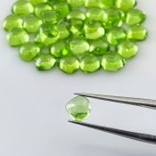 35.05 Carat Peridot 6mm Smooth Heart Shape AAA Grade Cabochons Parcel - Total 40 Pcs.