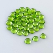 35.05 Carat Peridot 6mm Smooth Heart Shape AAA Grade Cabochons Parcel - Total 40 Pcs.