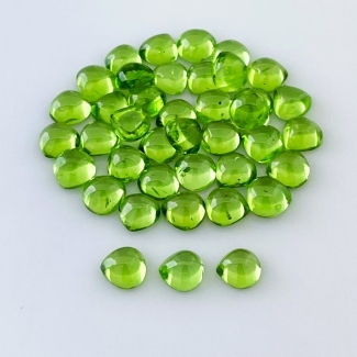 35.05 Carat Peridot 6mm Smooth Heart Shape AAA Grade Cabochons Parcel - Total 40 Pcs.