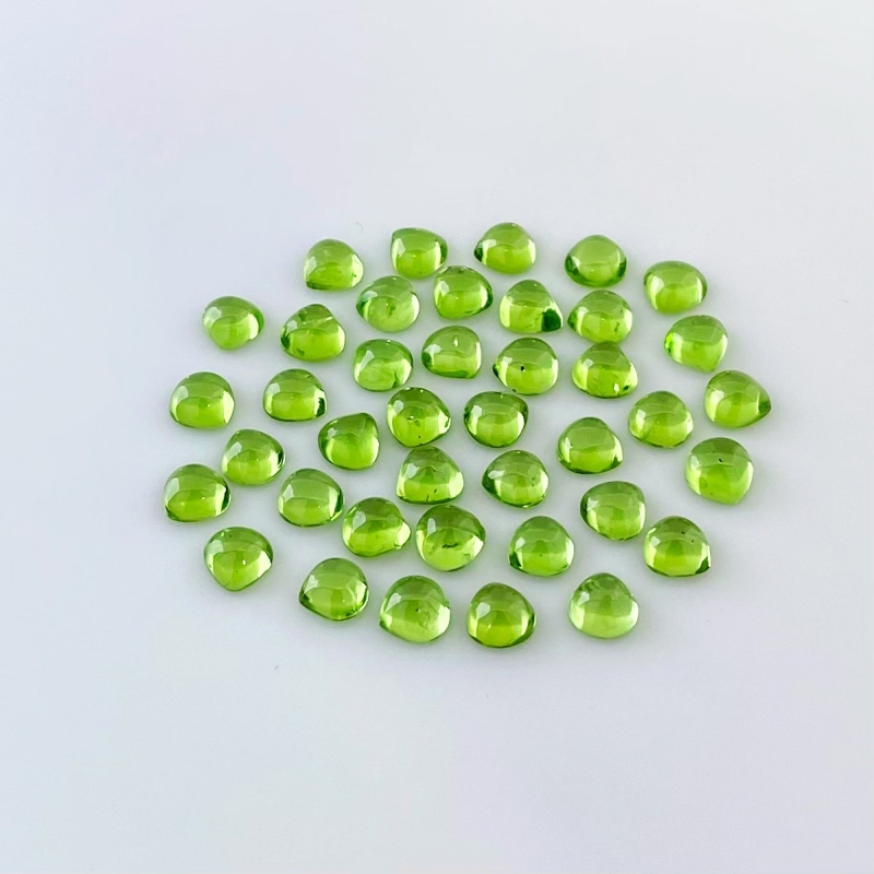 35.05 Carat Peridot 6mm Smooth Heart Shape AAA Grade Cabochons Parcel - Total 40 Pcs.