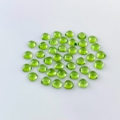 35.05 Carat Peridot 6mm Smooth Heart Shape AAA Grade Cabochons Parcel - Total 40 Pcs.