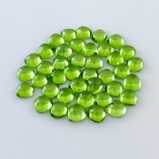 35.05 Carat Peridot 6mm Smooth Heart Shape AAA Grade Cabochons Parcel - Total 40 Pcs.