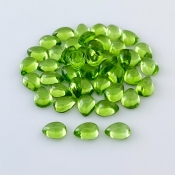 38.60 Carat Peridot 7x5mm Smooth Pear Shape AAA Grade Cabochons Parcel - Total 45 Pcs.