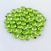 38.60 Carat Peridot 7x5mm Smooth Pear Shape AAA Grade Cabochons Parcel - Total 45 Pcs.