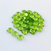 30.15 Carat Peridot 5mm Smooth Square Shape AAA Grade Cabochons Parcel - Total 34 Pcs.