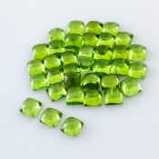 33.95 Carat Peridot 5mm Smooth Square Shape AAA Grade Cabochons Parcel - Total 36 Pcs.