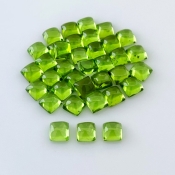 33.95 Carat Peridot 5mm Smooth Square Shape AAA Grade Cabochons Parcel - Total 36 Pcs.