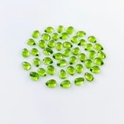 43.70 Carat Peridot 7x5mm Smooth Pear Shape AAA Grade Cabochons Parcel - Total 45 Pcs.