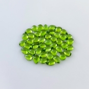 43.70 Carat Peridot 7x5mm Smooth Pear Shape AAA Grade Cabochons Parcel - Total 45 Pcs.