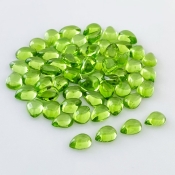 53.25 Carat Peridot 7x5mm Smooth Pear Shape AAA Grade Cabochons Parcel - Total 60 Pcs.