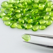 53.25 Carat Peridot 7x5mm Smooth Pear Shape AAA Grade Cabochons Parcel - Total 60 Pcs.