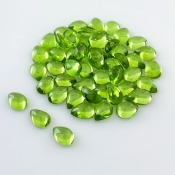 42 Carat Peridot 7x5mm Smooth Pear Shape AAA Grade Cabochons Parcel - Total 50 Pcs.