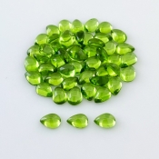 42 Carat Peridot 7x5mm Smooth Pear Shape AAA Grade Cabochons Parcel - Total 50 Pcs.