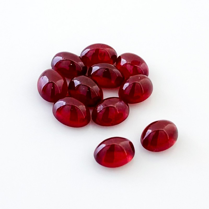 Ruby Smooth Oval Shape AA Grade Cabochon Parcel - 8x6mm - 11 Pc. - 25.60 Cts.