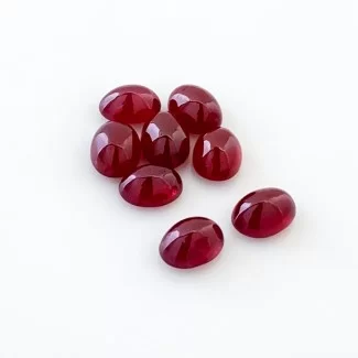 Ruby Smooth Oval Shape AA Grade Cabochon Parcel - 8x6mm - 8 Pc. - 18.30 Cts.