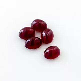 Ruby Smooth Oval Shape AA Grade Cabochon Parcel - 8x6mm - 5 Pc. - 13.30 Cts.