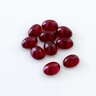 Ruby Smooth Oval Shape AA Grade Cabochon Parcel - 8x6mm - 10 Pc. - 21.80 Cts.