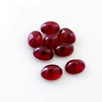 Ruby Smooth Oval Shape AA Grade Cabochon Parcel - 8x6mm - 8 Pc. - 17.50 Cts.