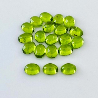 28.39 Carat Peridot 8x6mm Smooth Oval Shape AA Grade Cabochons Parcel - Total 20 Pcs.