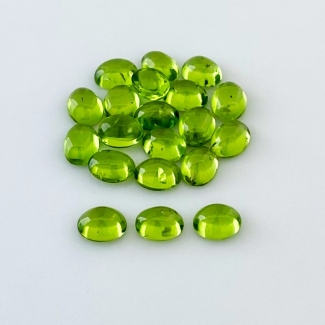 30.19 Carat Peridot 8x6mm Smooth Oval Shape AA Grade Cabochons Parcel - Total 20 Pcs.