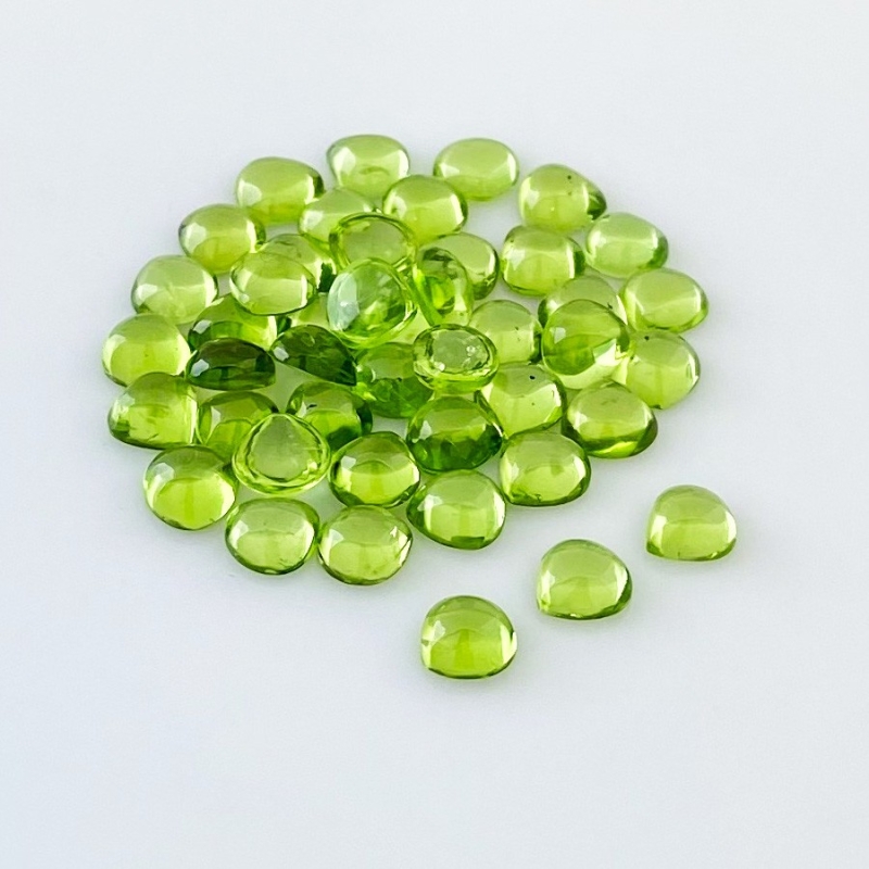 36.80 Carat Peridot 6mm Smooth Heart Shape AAA Grade Cabochons Parcel - Total 45 Pcs.