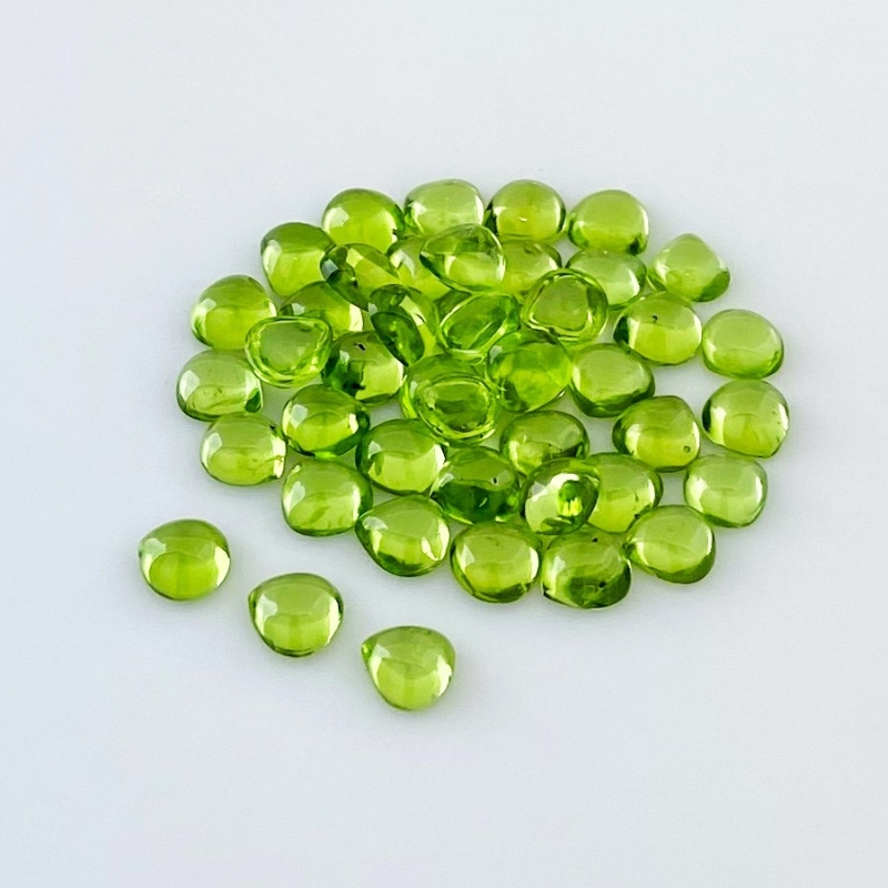 36.80 Carat Peridot 6mm Smooth Heart Shape AAA Grade Cabochons Parcel - Total 45 Pcs.
