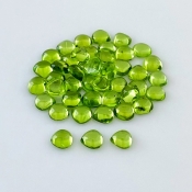 36.80 Carat Peridot 6mm Smooth Heart Shape AAA Grade Cabochons Parcel - Total 45 Pcs.