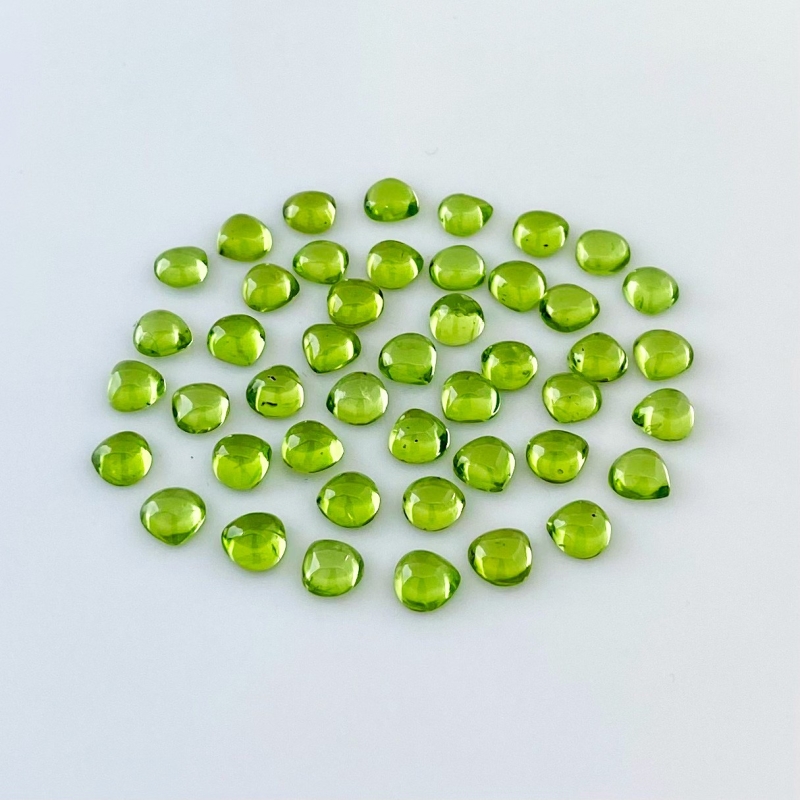36.80 Carat Peridot 6mm Smooth Heart Shape AAA Grade Cabochons Parcel - Total 45 Pcs.