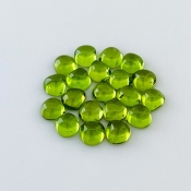 31.40 Carat Peridot 7mm Smooth Heart Shape AAA Grade Cabochons Parcel - Total 20 Pcs.