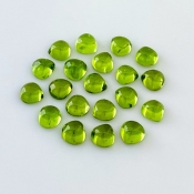 31.40 Carat Peridot 7mm Smooth Heart Shape AAA Grade Cabochons Parcel - Total 20 Pcs.