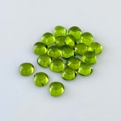 31.40 Carat Peridot 7mm Smooth Heart Shape AAA Grade Cabochons Parcel - Total 20 Pcs.