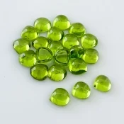 29.80 Carat Peridot 7mm Smooth Heart Shape AAA Grade Cabochons Parcel - Total 21 Pcs.