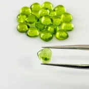 29.80 Carat Peridot 7mm Smooth Heart Shape AAA Grade Cabochons Parcel - Total 21 Pcs.
