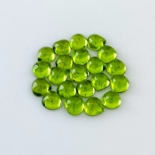 29.80 Carat Peridot 7mm Smooth Heart Shape AAA Grade Cabochons Parcel - Total 21 Pcs.