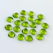 29.80 Carat Peridot 7mm Smooth Heart Shape AAA Grade Cabochons Parcel - Total 21 Pcs.